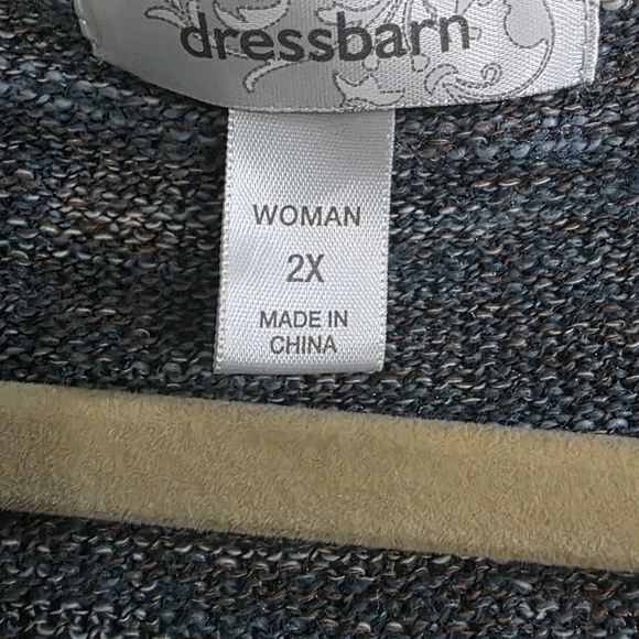 dressbarn Heathered Blue and Gray Hooded Cardigan - Picture 2 of 6